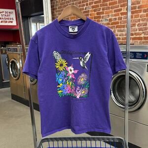 Vintage 90s hot springs arkansas wild flowers purple nature shirt